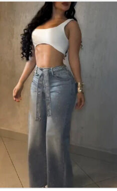 Copied - - NWT Chicme Rhinestone Decor High Waist Zipper Fly Jeans Sz M